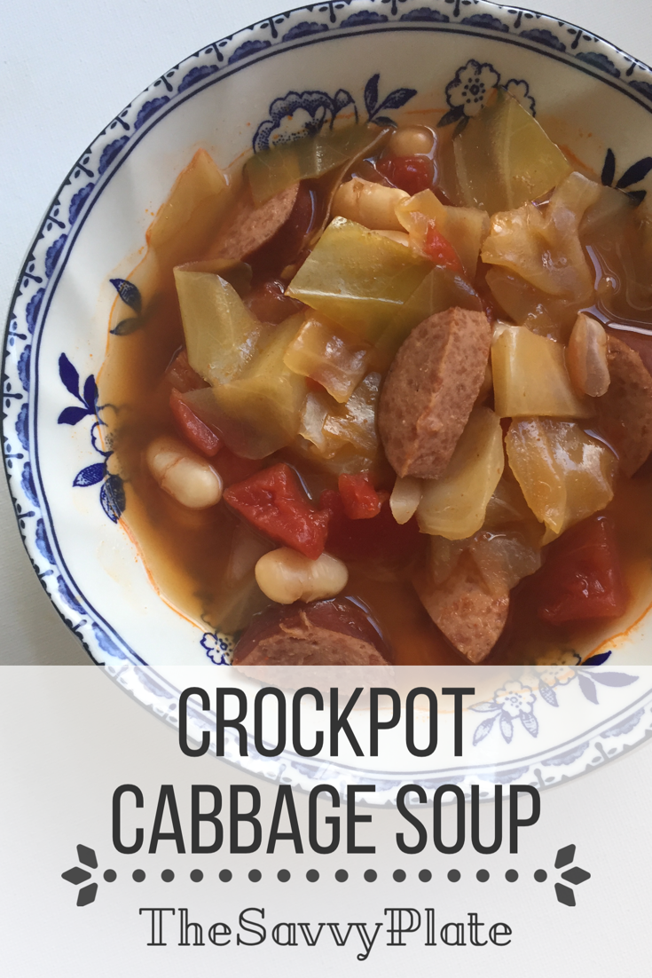 Crockpot Cabbage Soup (gluten-free, grain-free) Made with simple, minimal ingredients that can be thrown in the slow cooker for an easy weeknight dinner perfect for cooler weather